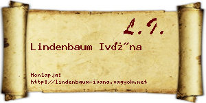 Lindenbaum Ivána névjegykártya